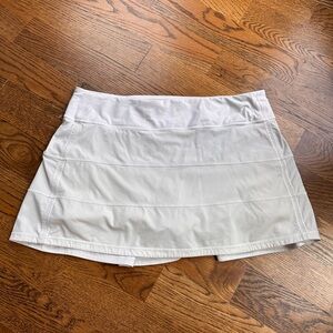 Lululemon Skirt White Silver Gray Pace Rival  Running Tennis Skort 12 Tall